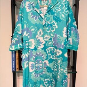Jude Connally Turquoise Floral Long Sleeve Dress D007